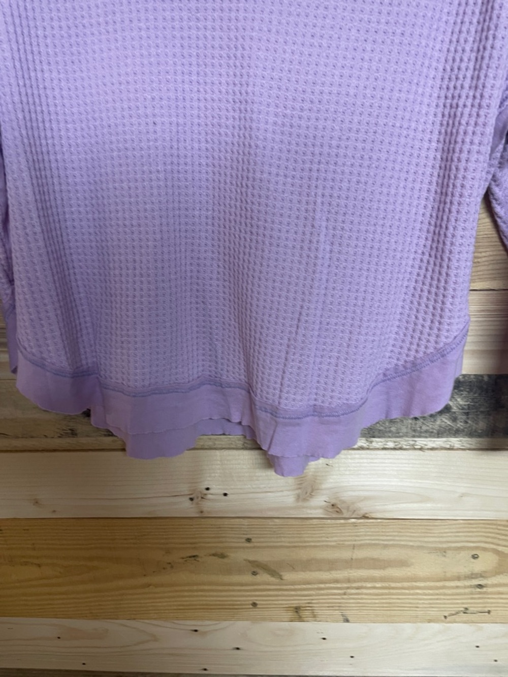 Urban Daizy size Large Lavender Waffle-Knit Long Sleeve Lightweight Soft Top - Picture 6 of 9